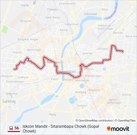 56 bus Line Map