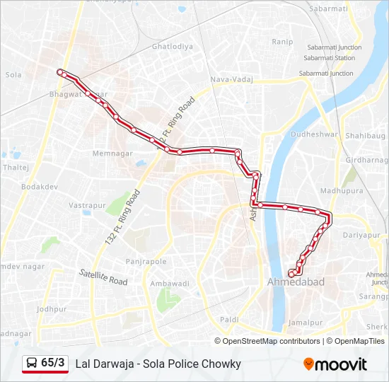 65/3 Bus Line Map