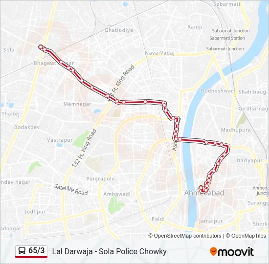 65/3 Bus Line Map