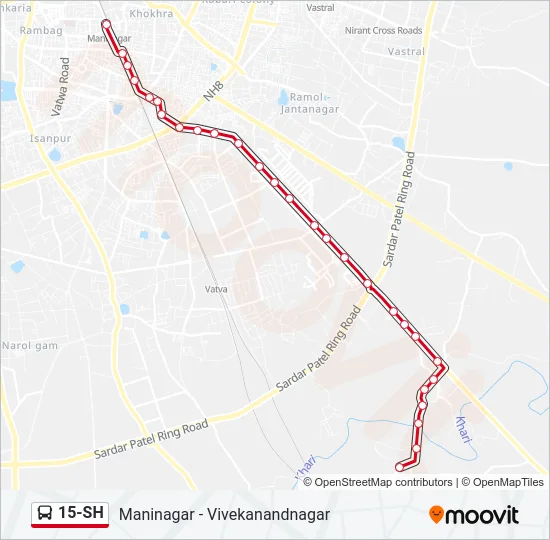 15-SH Bus Line Map