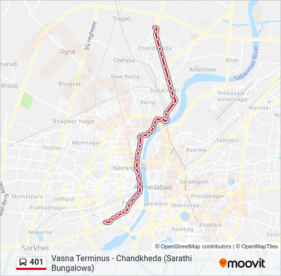 401 Bus Line Map