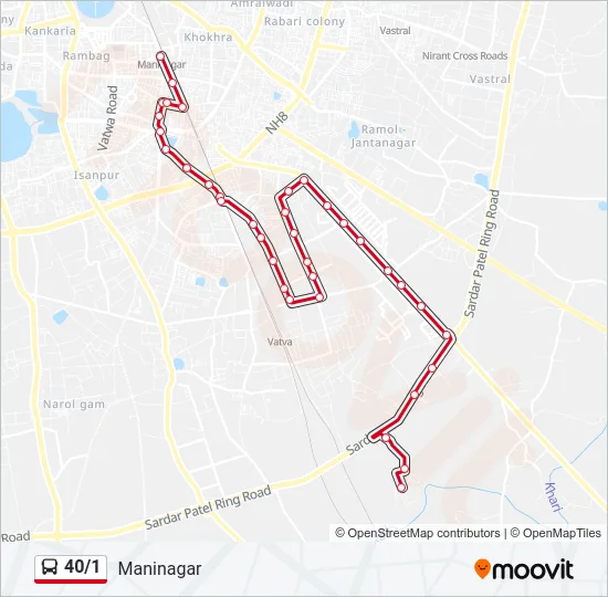 40/1 Bus Line Map