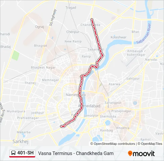 401-SH Bus Line Map