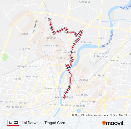 22 Bus Line Map