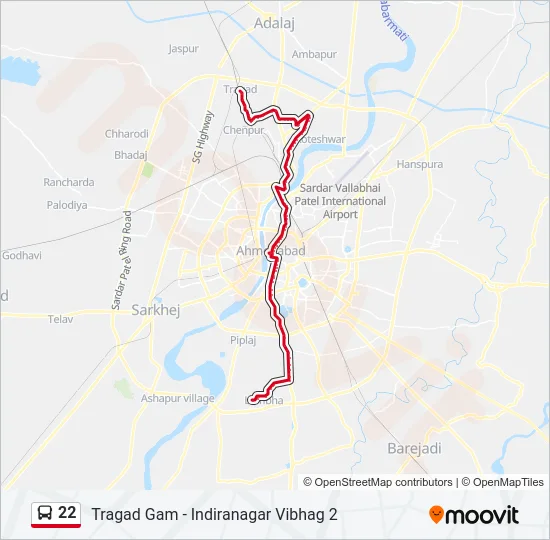 22 Bus Line Map