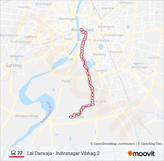 22 Bus Line Map