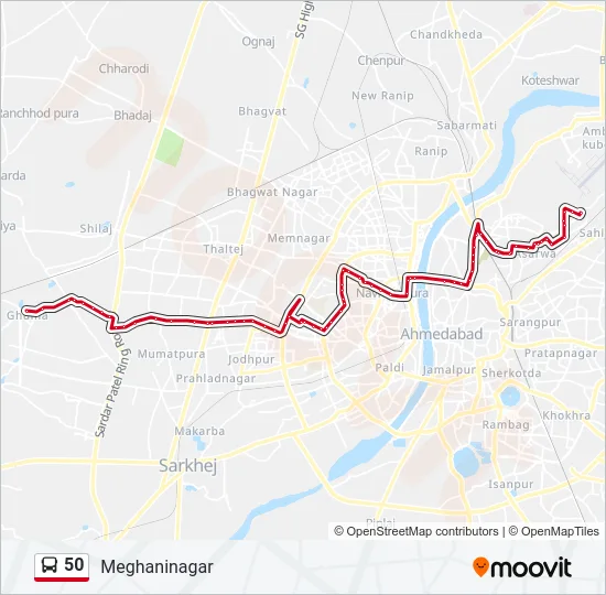 50 Bus Line Map