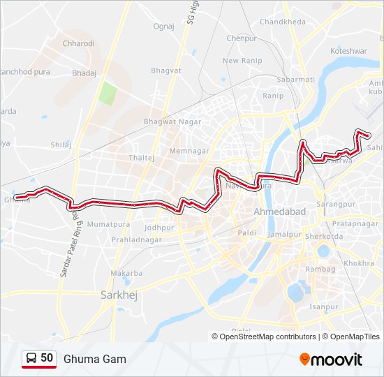 50 bus Line Map