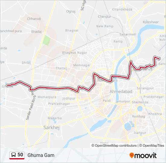 50 Bus Line Map