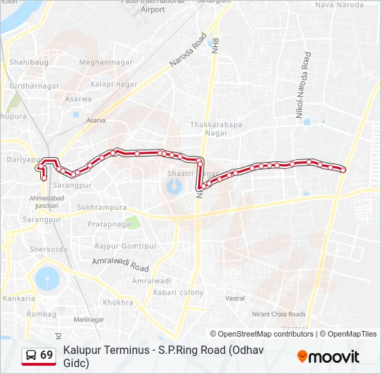 69 Bus Line Map
