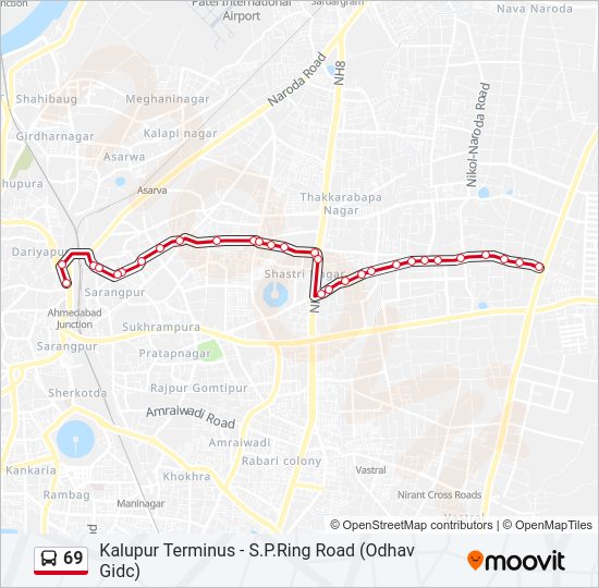 69 Bus Line Map