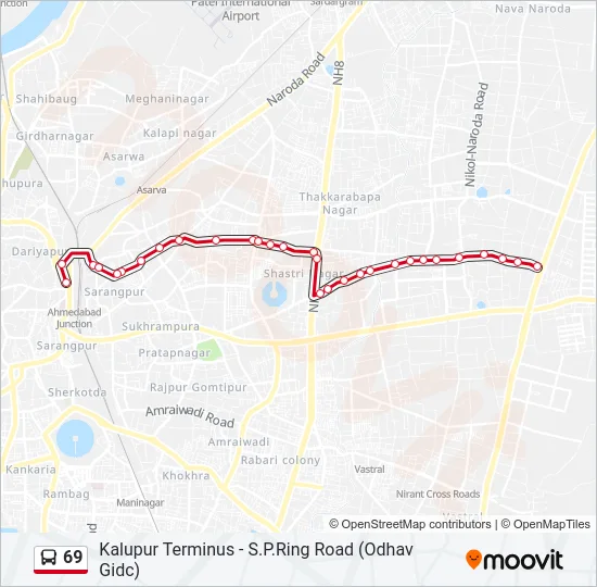 69 Bus Line Map