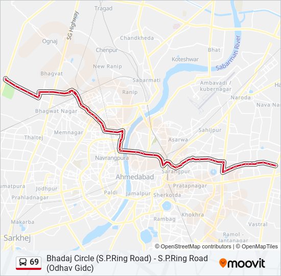 69 bus Line Map