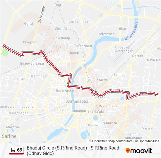 69 Bus Line Map