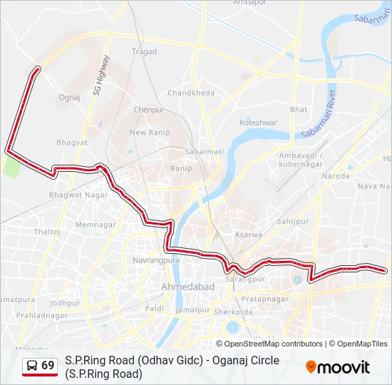 69 Bus Line Map