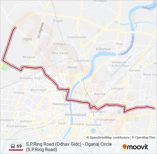 69 Bus Line Map