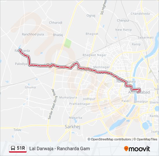 51R Bus Line Map