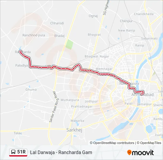 51R Bus Line Map