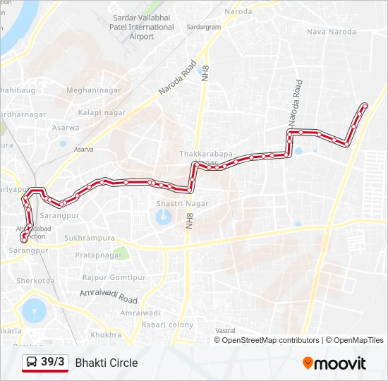 39/3 Bus Line Map