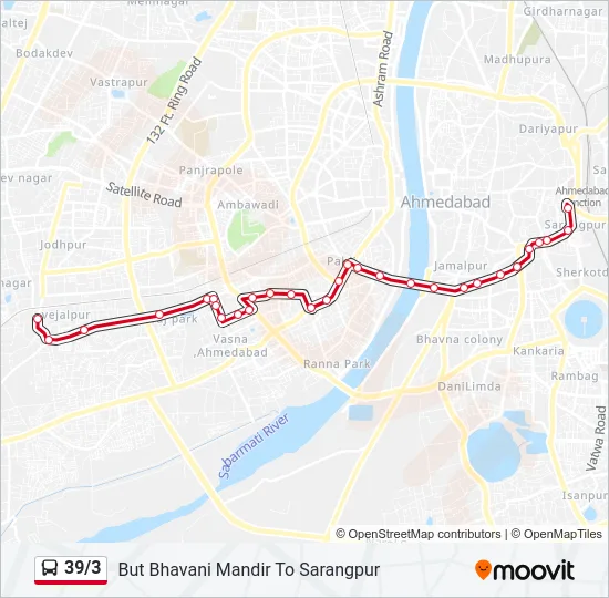 39/3 Bus Line Map