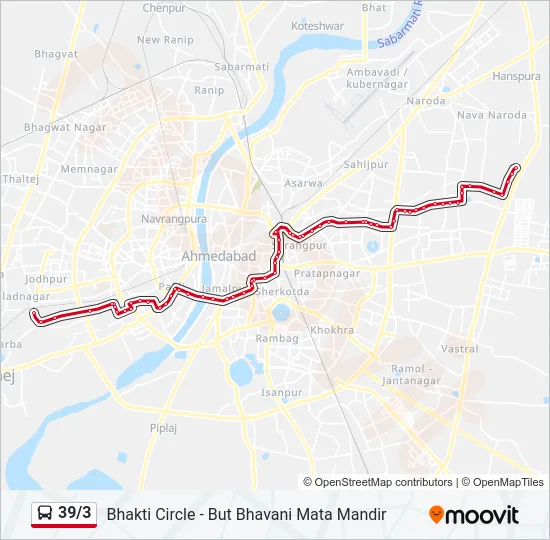 39/3 Bus Line Map