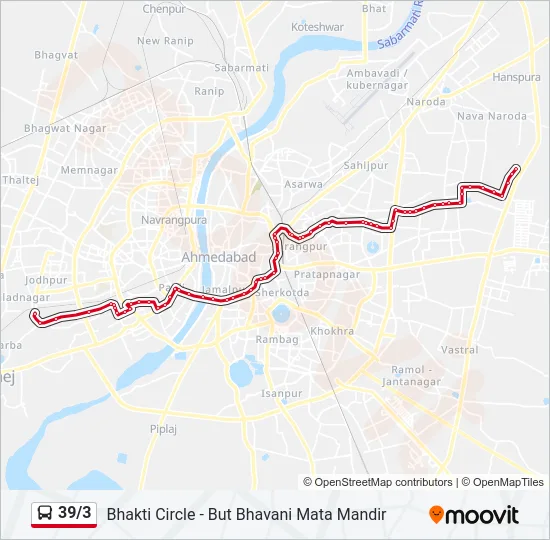 39/3 Bus Line Map