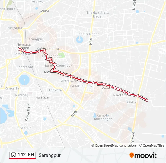 142-SH Bus Line Map