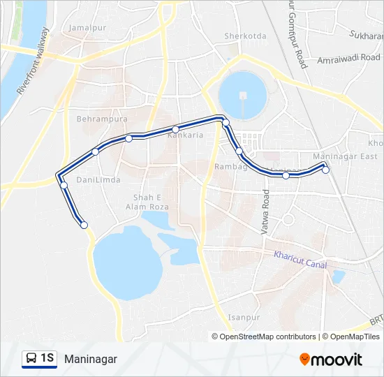 1S Bus Line Map
