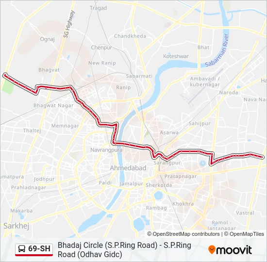 69-SH Bus Line Map
