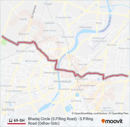 69-SH Bus Line Map