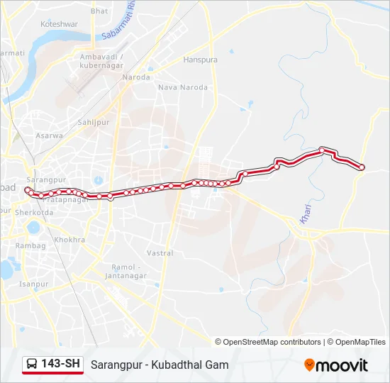 143-SH Bus Line Map