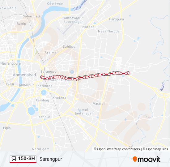 150-SH Bus Line Map