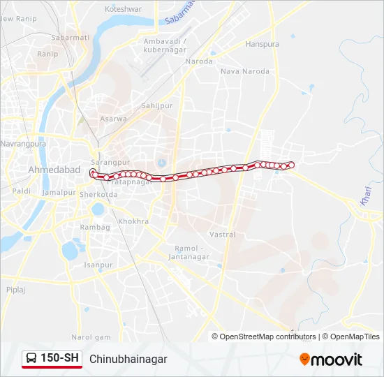150-SH Bus Line Map