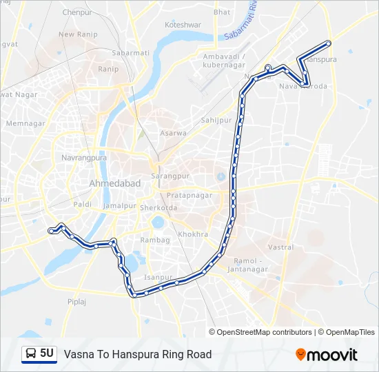 5U Bus Line Map