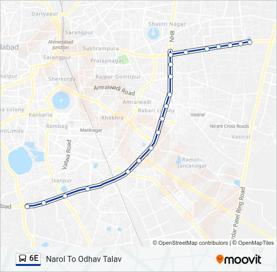 6E Bus Line Map