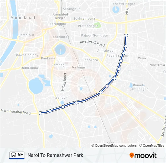 6E Bus Line Map