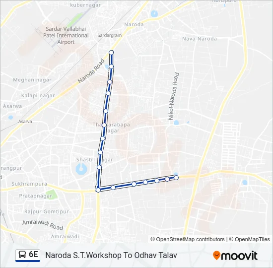 6E Bus Line Map