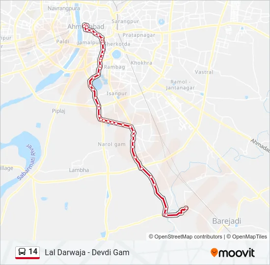 14 Bus Line Map