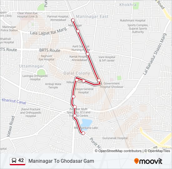 42 bus Line Map