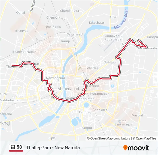 58 Bus Line Map