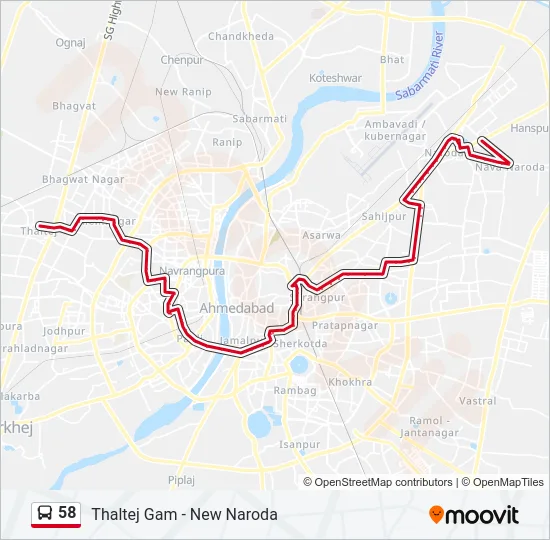 58 Bus Line Map