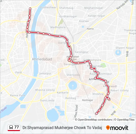 77 Bus Line Map