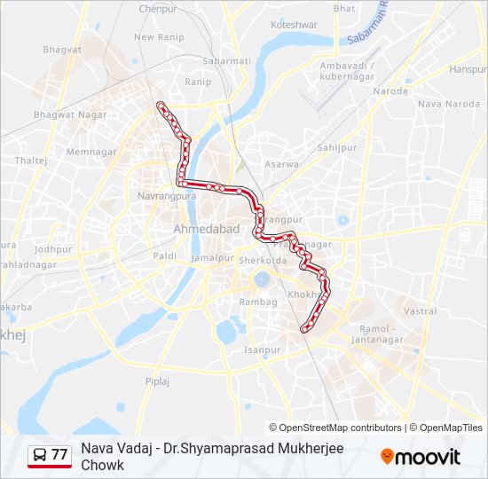 77 bus Line Map