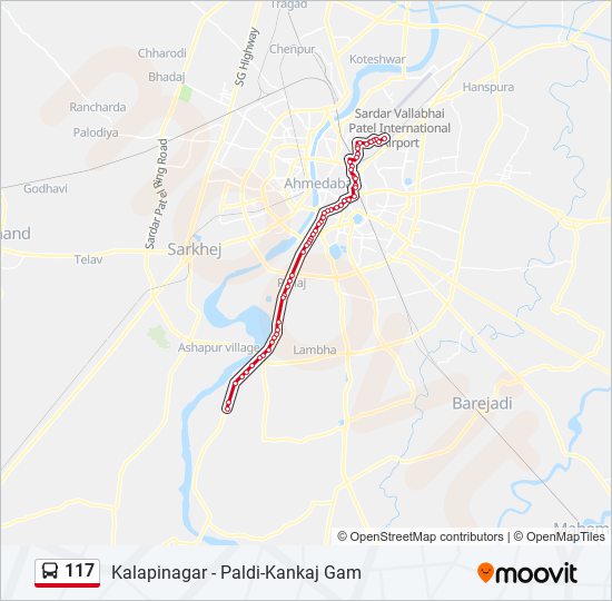 117 bus Line Map