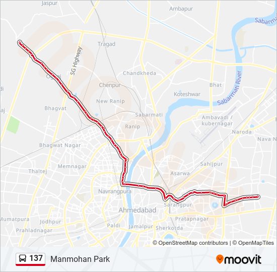 137 bus Line Map