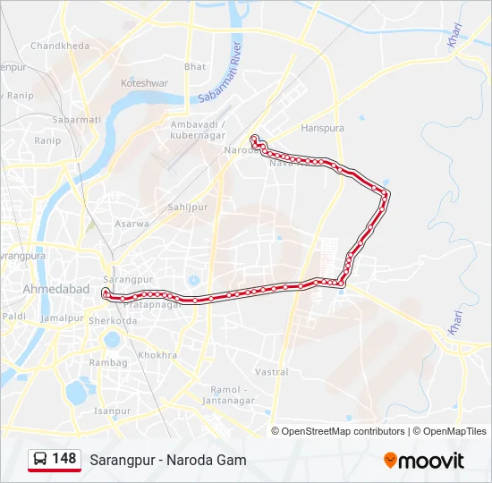 148 Bus Line Map