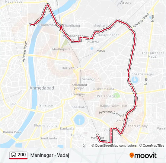 200 Bus Line Map