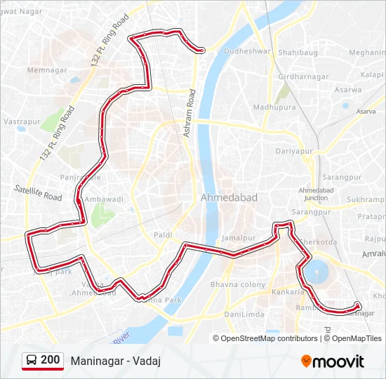 200 Bus Line Map
