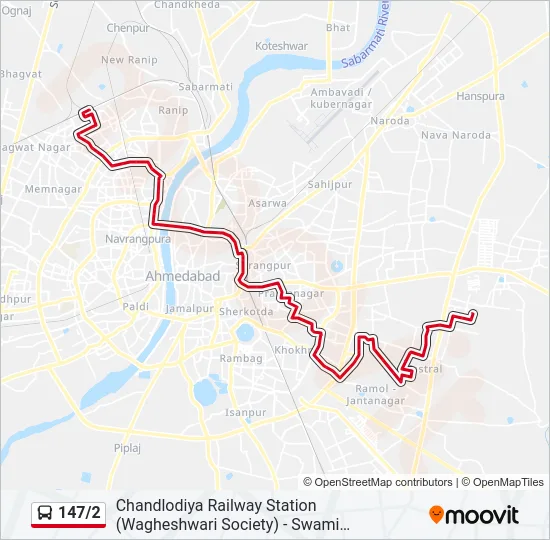 147/2 Bus Line Map