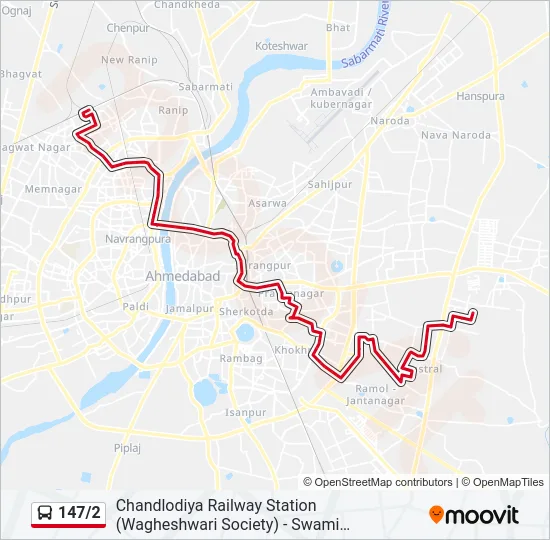 147/2 Bus Line Map